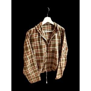 60's California Vintage Hooded Zip Up Cropped Jacket Womens Small Lightweight